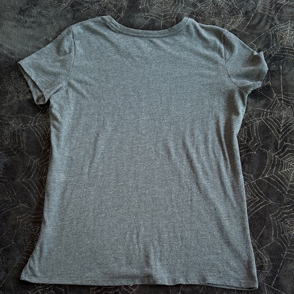 PINK Victoria's Secret Charcoal Tee with Floral Accents - Picture 4 of 7